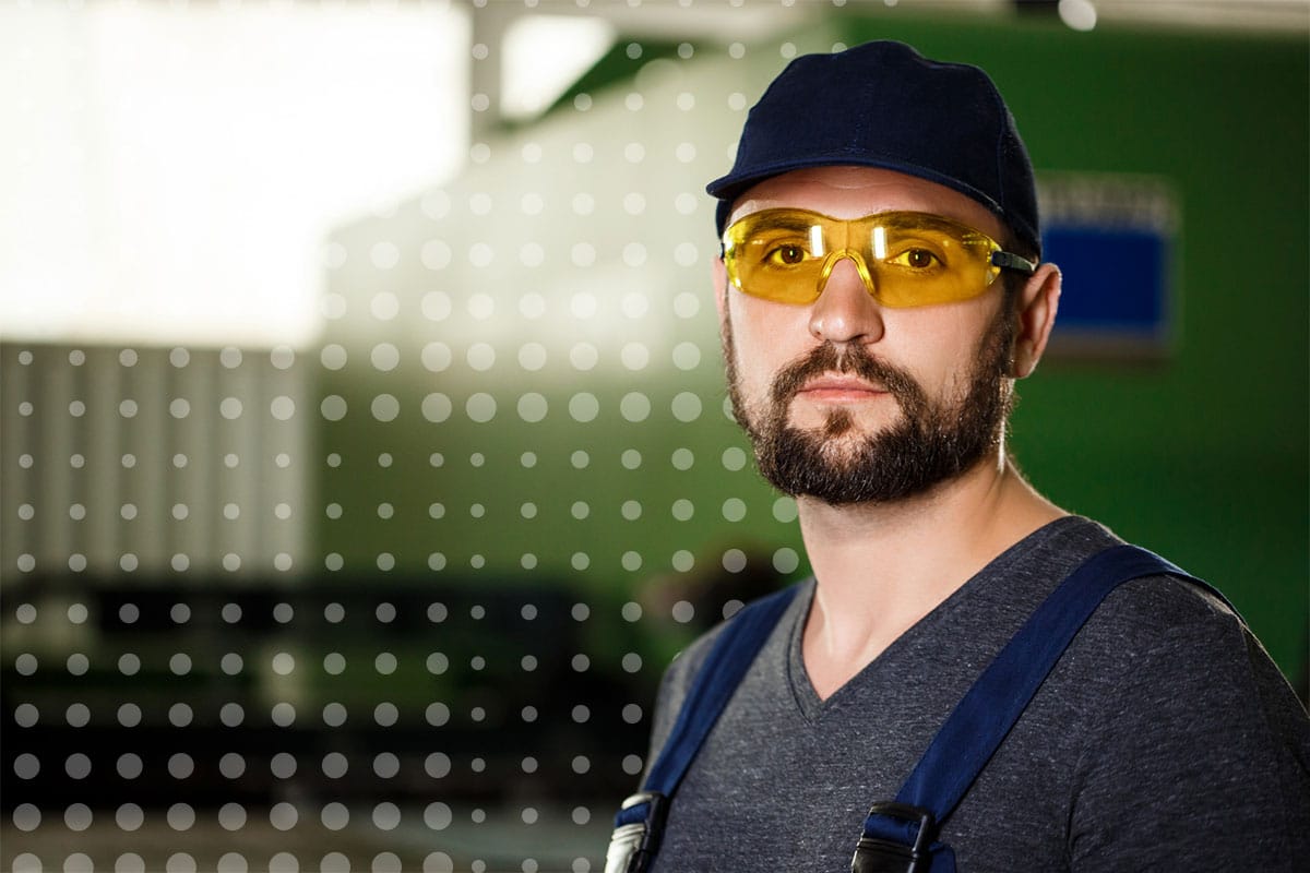 Employee engagement for manufacturing and industry showing a factory worker at CommsKit