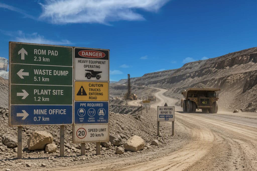 Site signage and wayfinding reviewed during a brand audit for frontline workforces